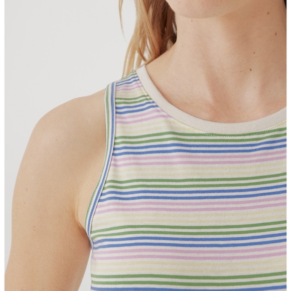 NWT Pact women's prism stripe soft spun high neck tank - Picture 4 of 7